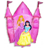 Шар (14''/36 см) Мини-фигура, Замок принцессы, Розовый, 1 шт. 