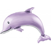 Шар (46''/117 см) Фигура, Счастливый дельфин, Сиреневый, 1 шт. 