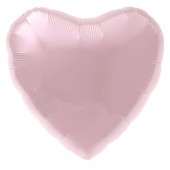 Шар (19''/48 см) Сердце, Нежно-розовый, 1 шт. 