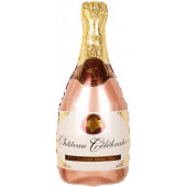 Шар (40''/102 см) Фигура, Бутылка Шампанское, Розовое Золото, 1 шт. 
