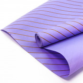 Упаковочная бумага, Крафт (0,7*8,5 м) Полоски Люрекс, Фиолетовый, 1 шт.