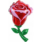 Шар (39''/99 см) Цветок, Роза, Красный, 1 шт. 