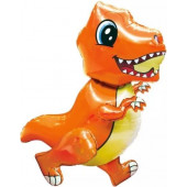 Шар (30''/76 см) Ходячая Фигура, Маленький динозавр, Оранжевый, 1 шт. в упак. 