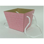 Коробка для цветов Кашпо Трапеция, Розовый, 15*12*12 см, 1 шт.