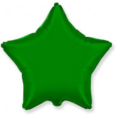 Шар (32''/81 см) Звезда, Зеленый, 1 шт. 