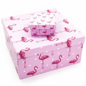 Набор коробок Грация фламинго, Розовый, 28*28*14 см, 10 шт.