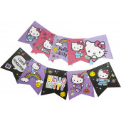 Гирлянда Флажки, Hello Kitty, С Днем Рождения!, Ассорти, 300 см, 1 шт.