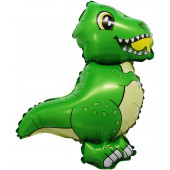 Шар с клапаном (17''/43 см) Мини-фигура, Динозавр Т-Рекс, Зеленый, 1 шт. 