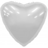 Шар (19''/48 см) Сердце, Белый блеск, 1 шт. 