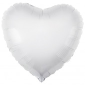 Шар (30''/76 см) Сердце, Белый, 1 шт. в упак. 