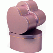 Набор коробок Сердце, Розовый, Металлик, 24*22*12 см, 3 шт.