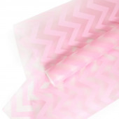 Упаковочная матовая пленка (0,6*10,3 м) Зигзаг, Розовый, 1 шт.