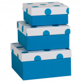 Набор коробок Точки, Голубой, 17*17*9 см, 3 шт.