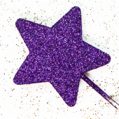 Фигура из пенопласта Звезда, Фиолетовый, Металлик, 6 см, с блестками, 1 шт.