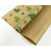 Упаковочная бумага, Крафт 40гр (0,7*10 м) Верже, Клевер, Зеленый, 1 шт.