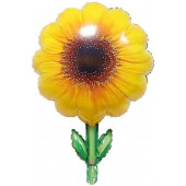Шар (29''/74 см) Цветок, Подсолнух, Желтый, 1 шт. 