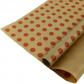 Упаковочная бумага, Крафт 40гр (0,7*10 м) Верже, Точки, Красный, 1 шт.