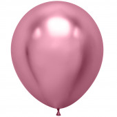 Шар (18''/46 см) Розовый, хром, 10 шт.