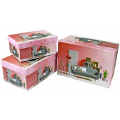 Набор коробок Интерьер, Розовый, 22*15*11 см, 3 шт.
