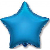 Шар (9''/23 см) Мини-звезда, Синий, 1 шт. 