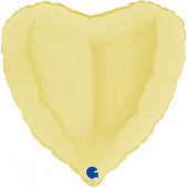Шар (18''/46 см) Сердце, Макарунс, Светло-желтый, 1 шт. 