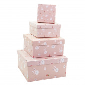 Набор коробок Зайчата, Нежно-розовый, 22*22*11 см, 4 шт.
