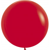 Шар (24''/61 см) Красный (015), пастель, 3 шт.