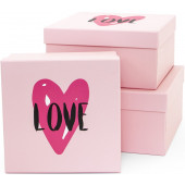 Набор коробок Любовь, Сердце Граффити, Розовый, 22*22*11 см, 3 шт.