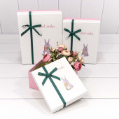 Набор коробок Best Wishes, Пушистый хвостик (зайка), Розовый/Белый, 26*21*10 см, 3 шт.