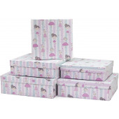 Набор коробок Маленькие принцессы, Розовый, 30*30*10 см, 5 шт.