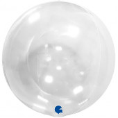 Шар с клапаном (18''/46 см) Сфера 3D, Deco Bubble, Прозрачный, Кристалл, 1 шт. 