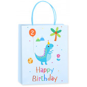 Пакет подарочный, С Днем Рождения! (динозаврик), Голубой, 42*32*11 см, 1 шт.