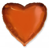 Шар (18''/46 см) Сердце, Оранжевый, 1 шт. 