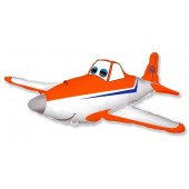 Шар (16''/41 см) Мини-фигура, Гоночный самолет, Оранжевый, 1 шт. 