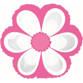 Шар (10''/25 см) Мини-цветок, Ромашка, Розовый, 1 шт. 