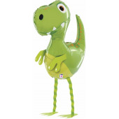 Шар (37''/94 см) Ходячая Фигура, Маленький динозавр, Зеленый, 1 шт. в упак. 