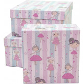 Набор коробок Маленькие принцессы, Розовый, 20*20*10 см, 3 шт.