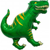 Шар с клапаном (14''/36 см) Мини-фигура, Динозавр Тираннозавр, Зеленый, 1 шт. 