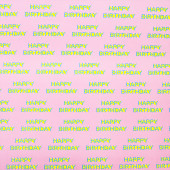 Упаковочная бумага (0,7*1 м) Happy Birthday, Розовый, 1 шт.