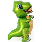 Шар (30''/76 см) Ходячая Фигура, Маленький динозавр, Зеленый, 1 шт. в упак. 