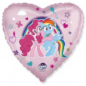 Шар (18''/46 см) Сердце, My Little Pony, Лошадки Пинки Пай и Радуга, Розовый, 1 шт. 