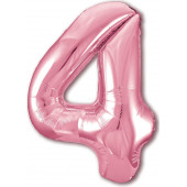 Шар (40''/102 см) Цифра, 4 Slim, Розовый фламинго, 1 шт. в упак. 