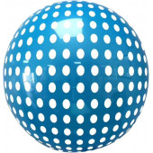 Шар (18''/46 см) Сфера 3D, Deco Bubble, Белые точки, Синий, 1 шт. в упак. 