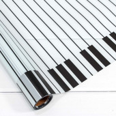 Упаковочная матовая пленка (0,58*10 м) Пианино, Голубой, 1 шт.