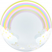 Шар (20''/51 см) Сфера 3D, Deco Bubble, Радуга, Прозрачный, Кристалл, 1 шт. в упак. 