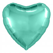 Шар (30''/76 см) Сердце, Бирюзовый, 1 шт. в упак. 