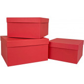Набор коробок Красный, 19*19*11 см, 3 шт.