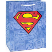 Пакет подарочный, Супермен, Голубой, 31*22*10 см, 1 шт.