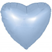 Шар (18''/46 см) Сердце, Голубой, Сатин, 1 шт. 