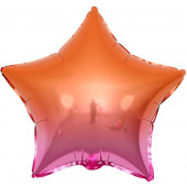 Шар (18''/46 см) Звезда, Оранжевый/Розовый, Градиент, 1 шт. 